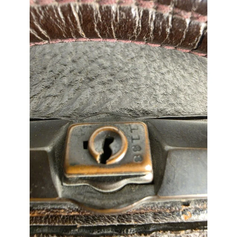 Vintage Mid Century Leather Doctor's Medical Bag Sharkskin